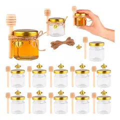 GENERICO - Set de 20 Frascos con Tapa Vidrio 45 ml Para Miel Etc.