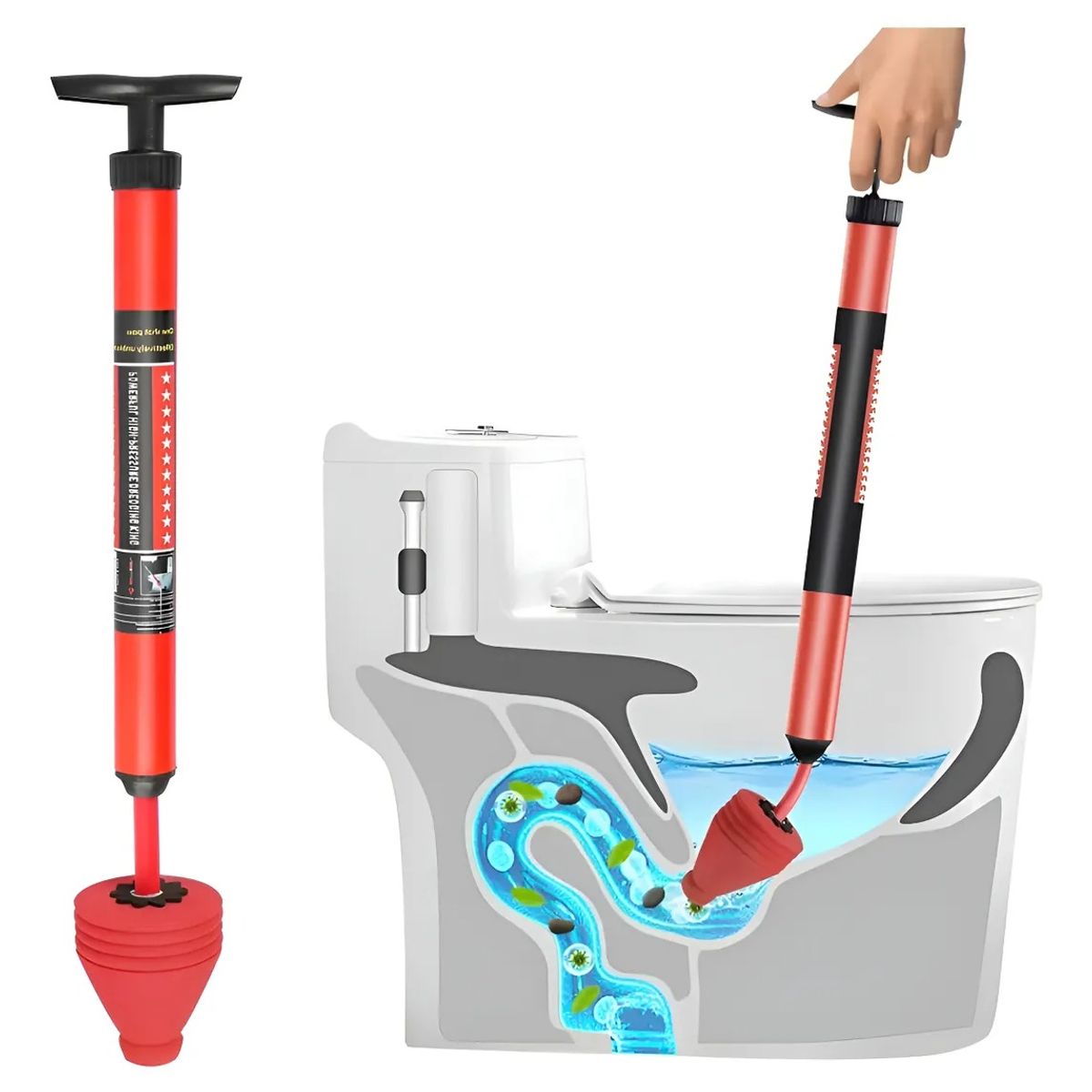 GENERICO - Desatascos De Inodoros A Alta Presión De Un Solo Golpe Kit