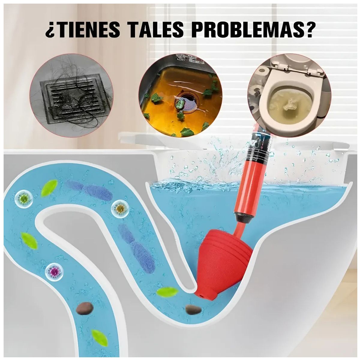 GENERICO - Desatascos De Inodoros A Alta Presión De Un Solo Golpe Kit