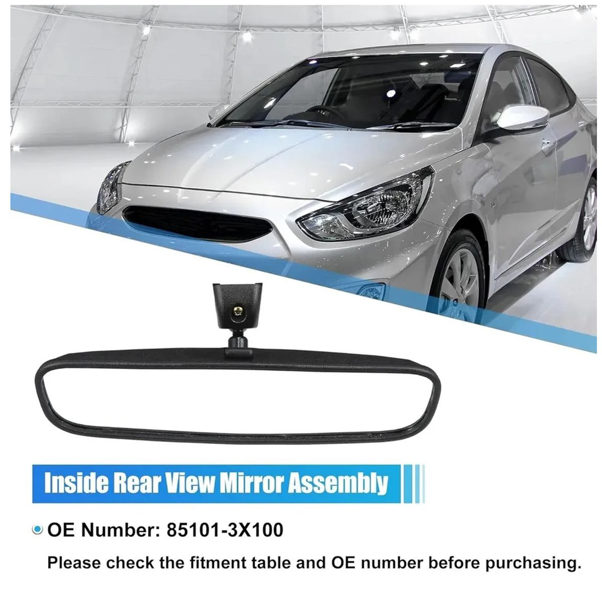 GENERICO - Espejo Retrovisor Universal 10 Pul Para Hyundai Accent Y Más