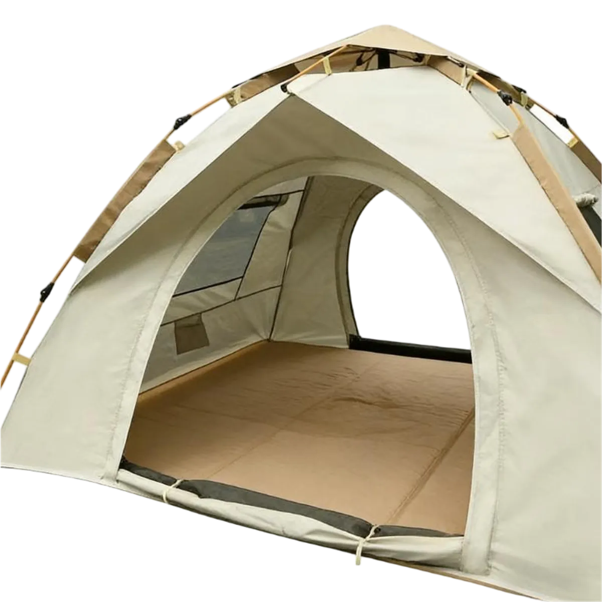 GENERICO - Carpa Automática Beige 2x2 m con Doble Puerta y Ventana