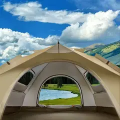 GENERICO - Carpa Beige Rápida Doble Puerta 220x200x145