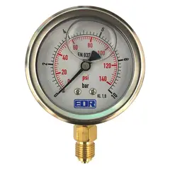 GENERICO - Manometro Con Glicerina 63mm 0-10 Bar Con Conexion 1 / 4