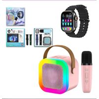 Mini Altavoz Con Micrófono + Reloj Smartwatch 7 En 1 Zt-40 Azul