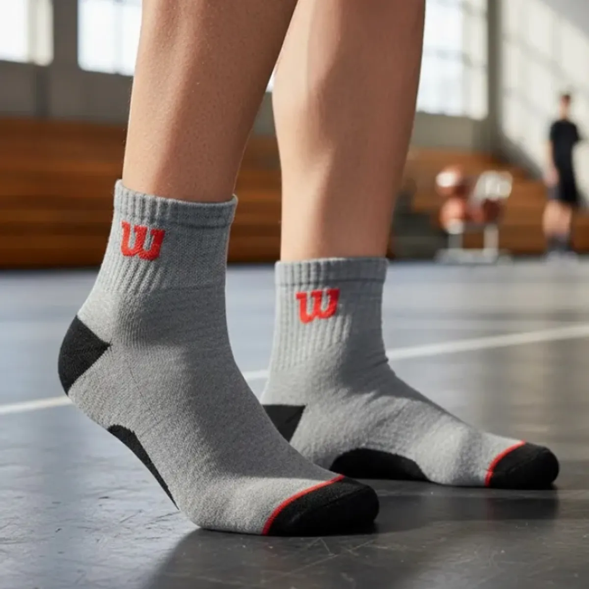 WILSON - Calcetines Wilson 3 Pack Hombre Quarter Reforzados Gris Talla 40 a 44