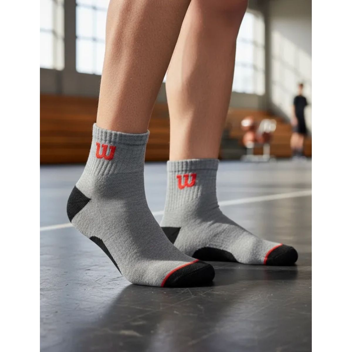 WILSON - Calcetines Wilson 3 Pack Hombre Quarter Reforzados Gris Talla 40 a 44