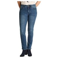 Jeans Recto 5 Bolsillos Tiro Alto Azul