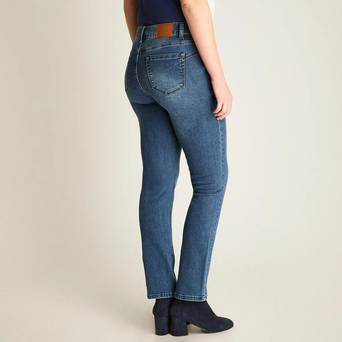 LORENZO DI PONTTI - Jeans Recto 5 Bolsillos Tiro Alto Azul