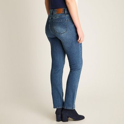 Imagen 2 del producto Jeans Recto 5 Bolsillos Tiro Alto Azul