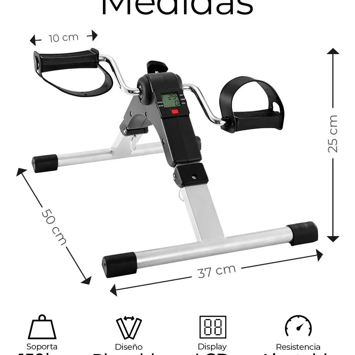 EVERSO - Pedalera Ejercitador De Manos Y Pies Con Monitor Plegable