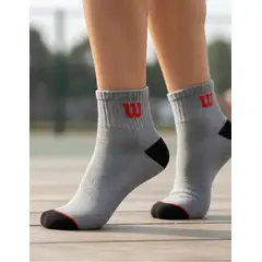 WILSON - Calcetines 5 Pack Hombre Quarter Reforzados Gris Talla 40 a 44
