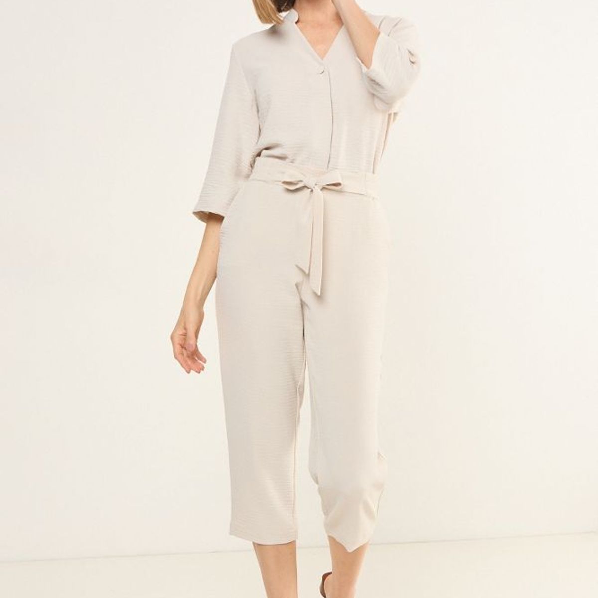 MA GRIFFE - Capri Con Elastico Mujer Beige Magriffe