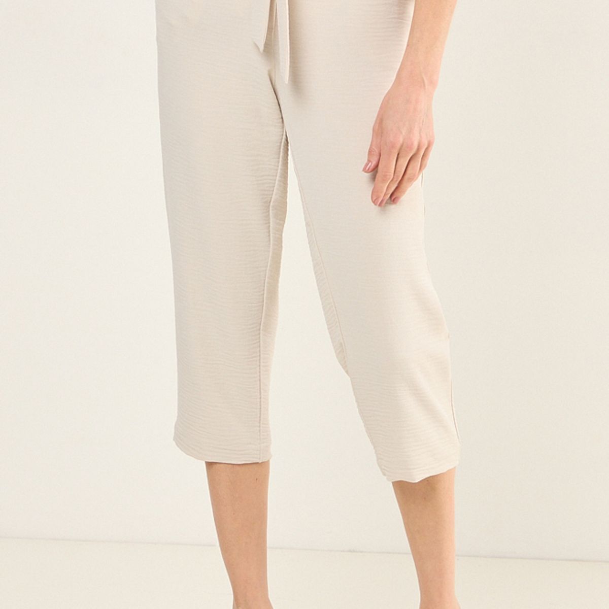 MA GRIFFE - Capri Con Elastico Mujer Beige Magriffe