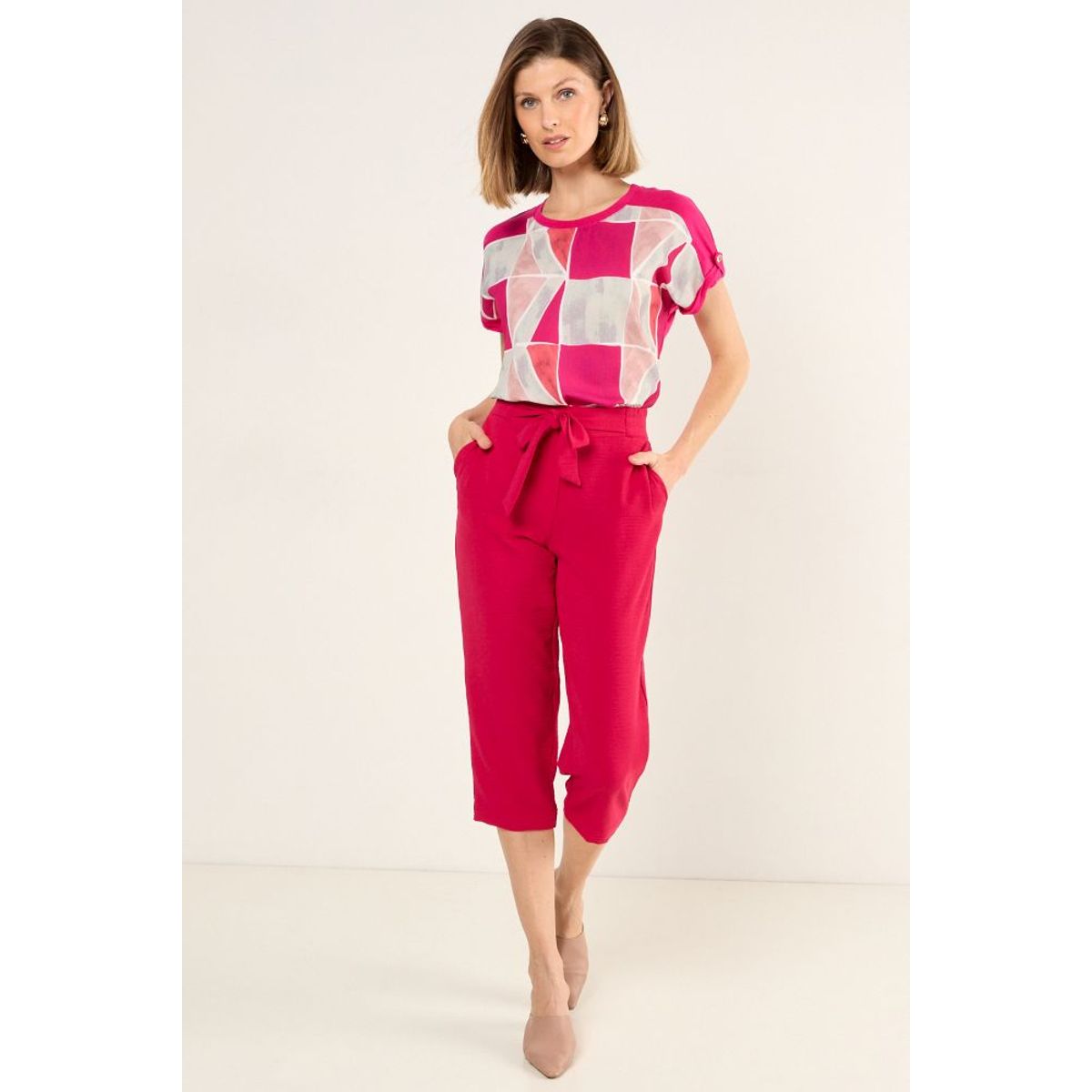 MA GRIFFE - Capri Con Elastico Mujer Fucsia Magriffe