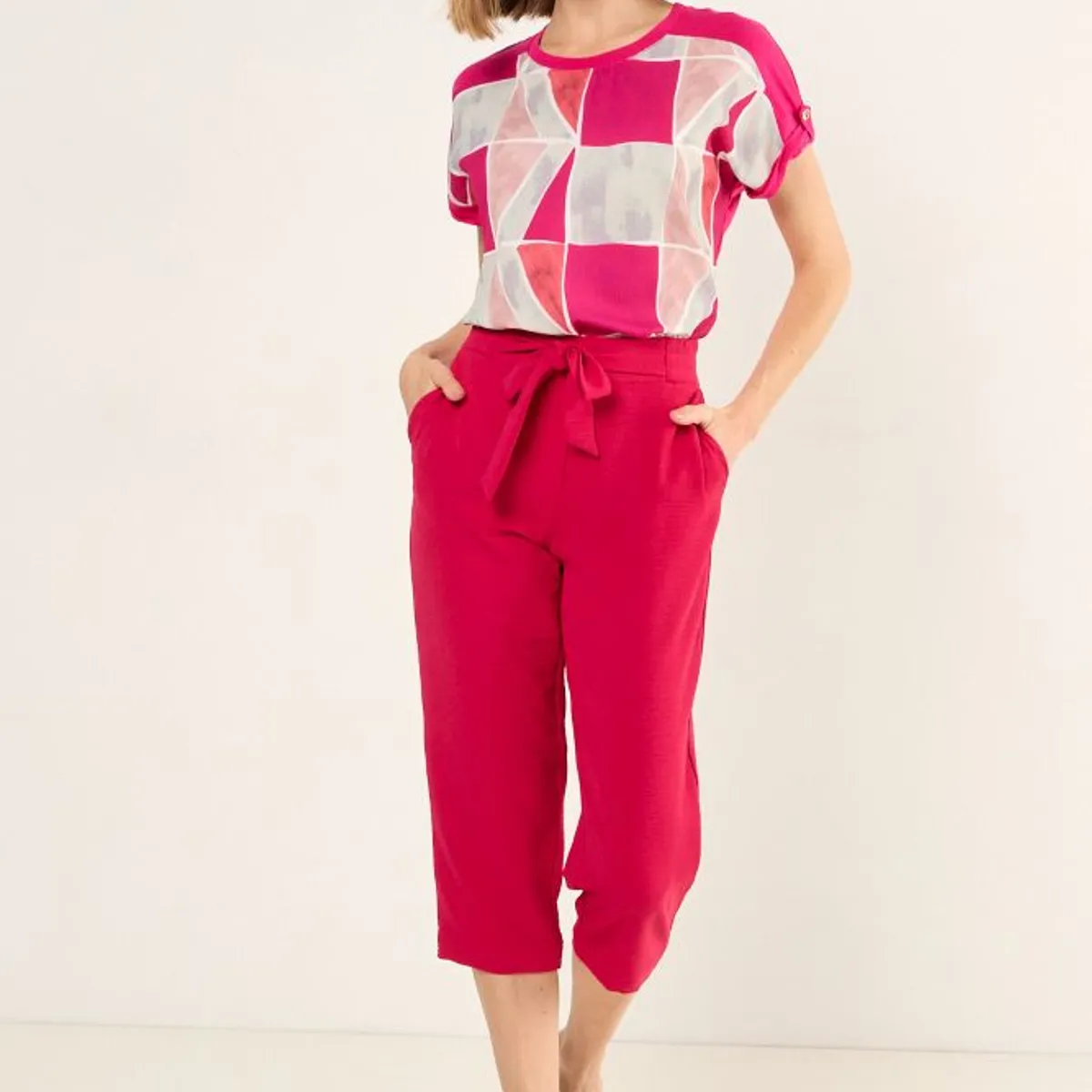 MA GRIFFE - Capri Con Elastico Mujer Fucsia Magriffe