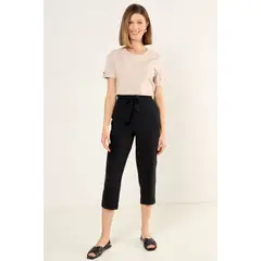 MA GRIFFE - Capri Con Elastico Mujer Negro Magriffe