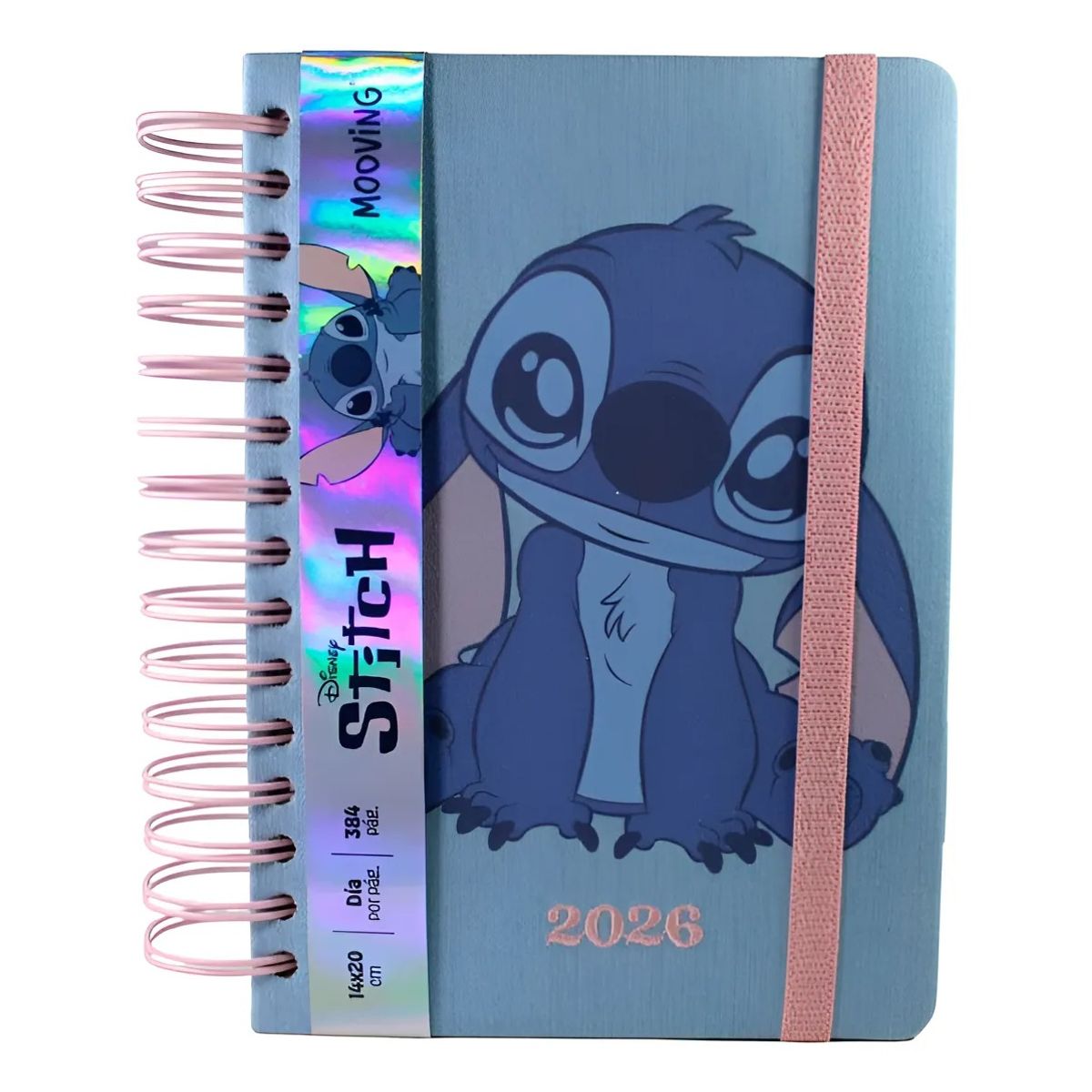 MOOVING - Agenda Diaria Espiral Mooving 2026 Stitch 14x20cm