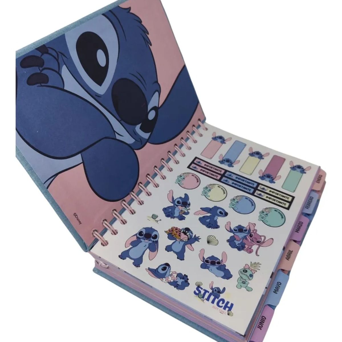 MOOVING - Agenda Diaria Espiral Mooving 2026 Stitch 14x20cm