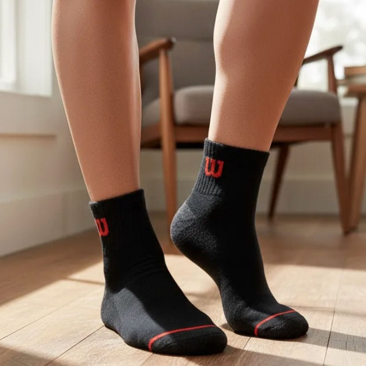 WILSON - Calcetines Wilson 3 Pack Hombre Quarter Reforzados Negro Talla 40 a 44