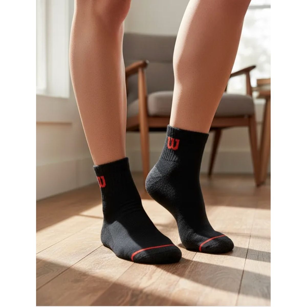 WILSON - Calcetines Wilson 3 Pack Hombre Quarter Reforzados Negro Talla 40 a 44