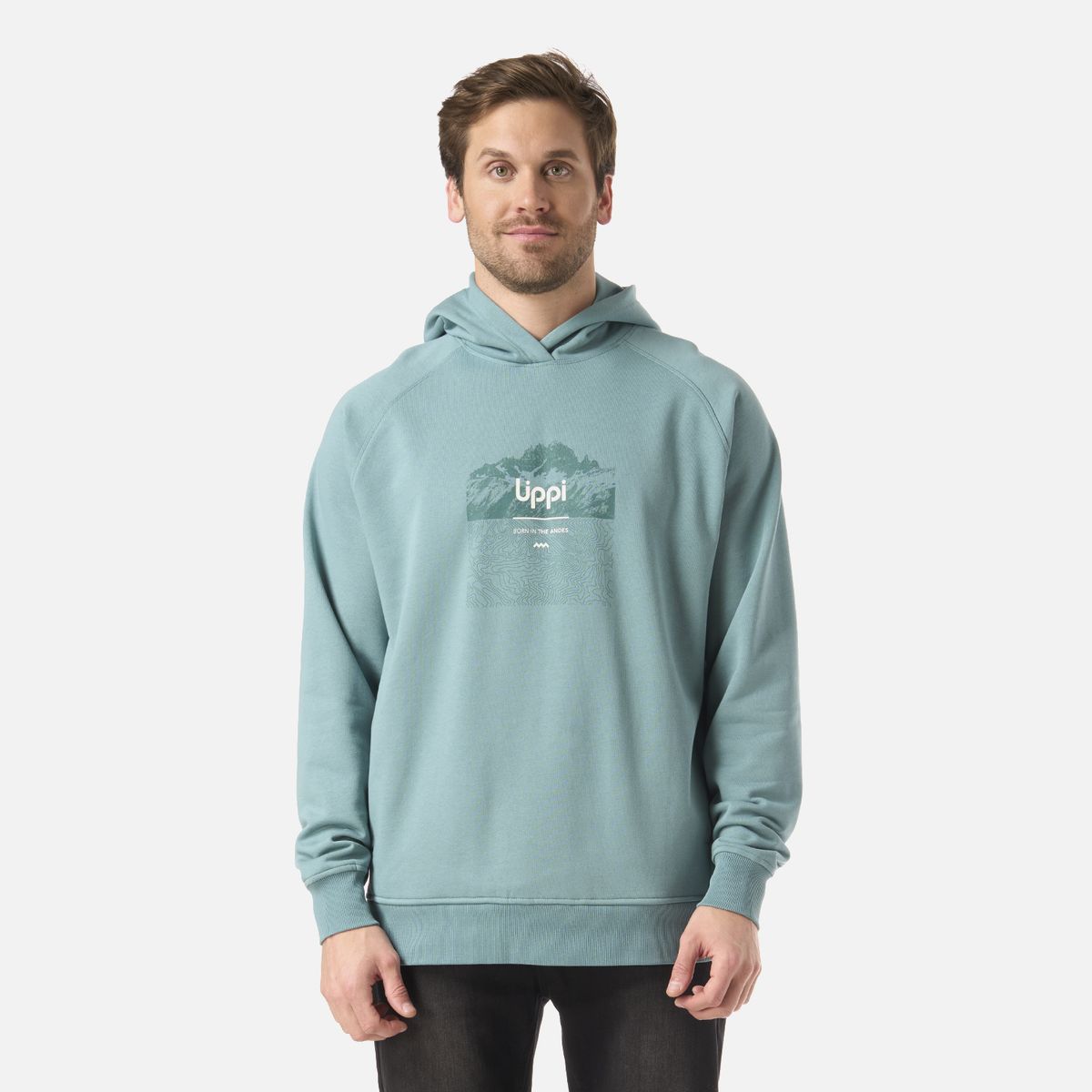 LIPPI - Polerón Hombre Insigne Hoody Sweatshirt Front Print Turquesa Lippi