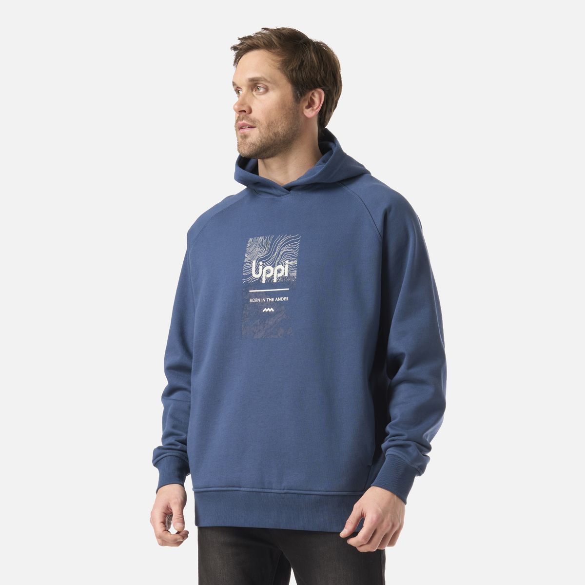 LIPPI - Polerón Hombre Insigne Hoody Sweatshirt Front Print Azul Oscuro Lippi