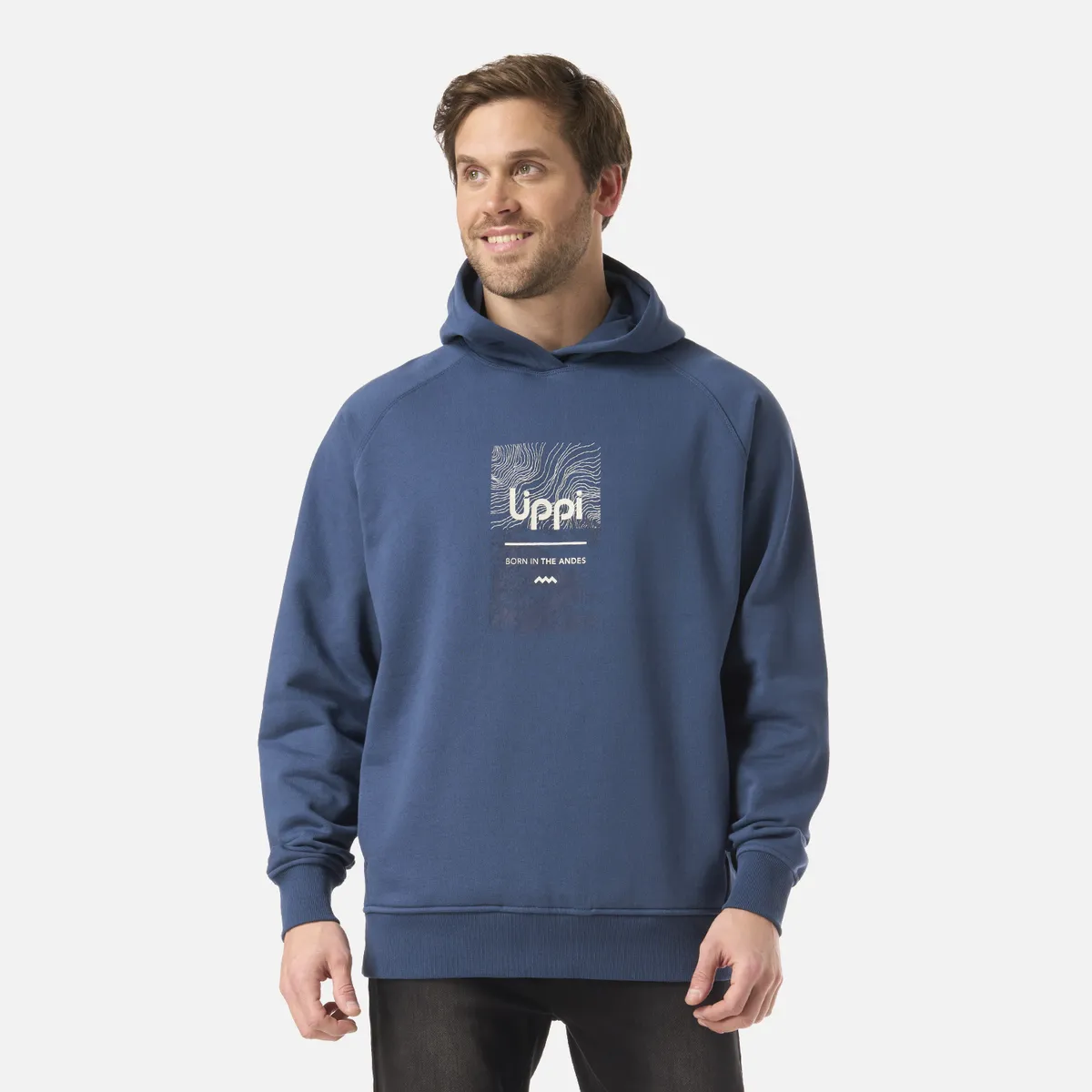 LIPPI - Polerón Hombre Insigne Hoody Sweatshirt Front Print Azul Oscuro Lippi