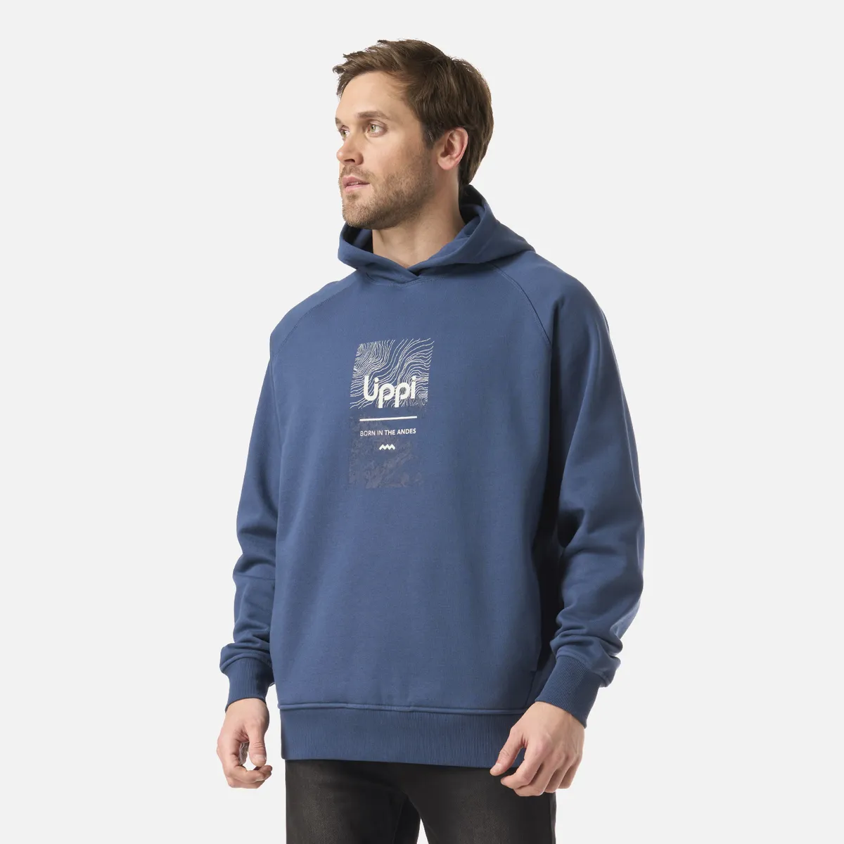 LIPPI - Polerón Hombre Insigne Hoody Sweatshirt Front Print Azul Oscuro Lippi