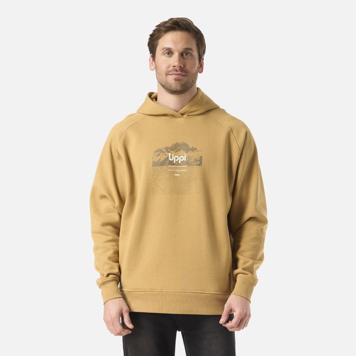 LIPPI - Polerón Hombre Insigne Hoody Sweatshirt Front Print Camel Lippi