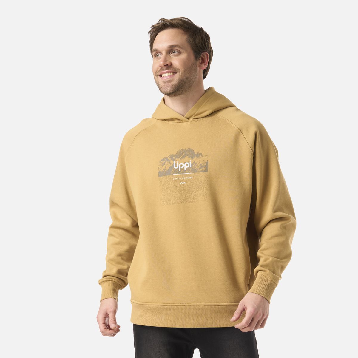 LIPPI - Polerón Hombre Insigne Hoody Sweatshirt Front Print Camel Lippi