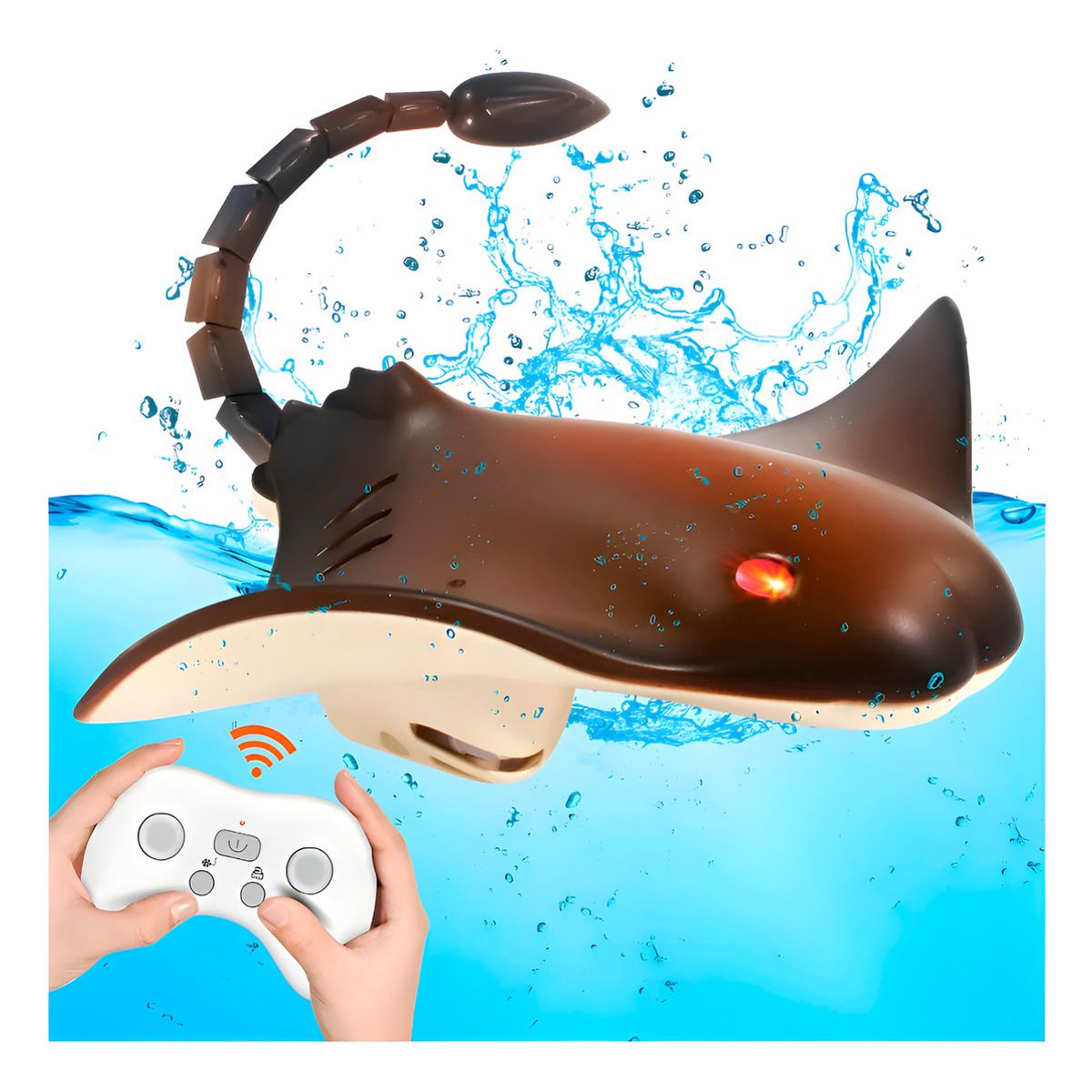 HOMEBRANDT - Juguete A Control Remoto Mantarraya Acuatico Recargable 35Cm