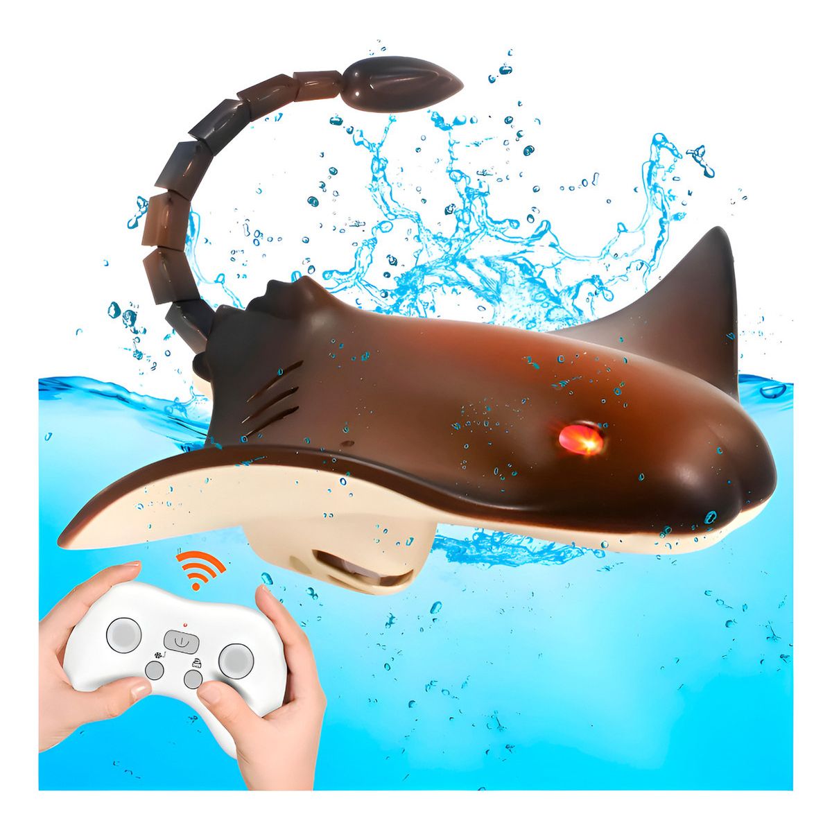 HOMEBRANDT - Juguete A Control Remoto Mantarraya Acuatico Recargable 35Cm