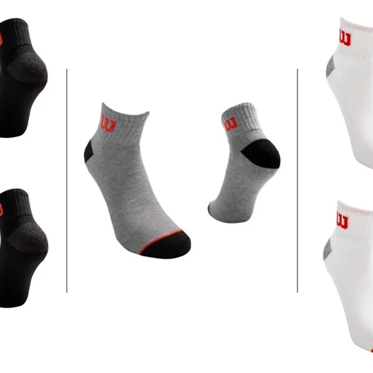 WILSON - Calcetines Wilson 5 Pack Hombre Quarter Reforzados Mix Talla 40 a 44