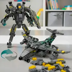 HOMEBRANDT - Juguete De Bloques De Construccion Avion Caza Robot De Batalla 549 Pcs