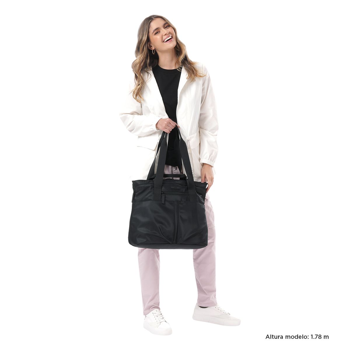 TOTTO - Cartera Tote Bag Mujer Cresa Notebook 14 Negra Totto