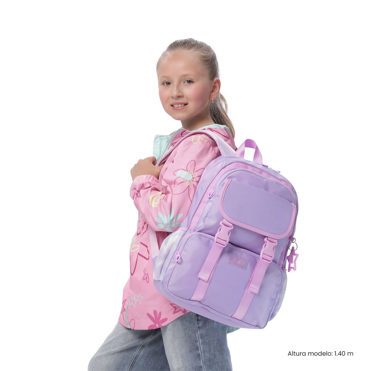 TOTTO - Mochila Niña Cluw Mediano color Morada Totto