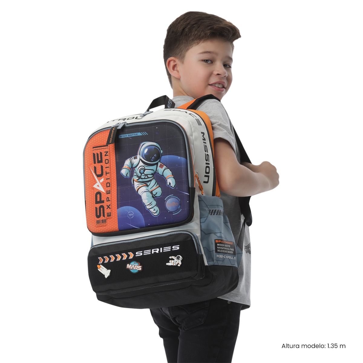 TOTTO - Mochila Niño Gemini Grande Gris Totto