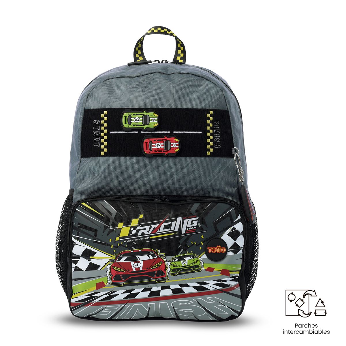 TOTTO - Mochila Niño Grand Prix Grande Gris Totto