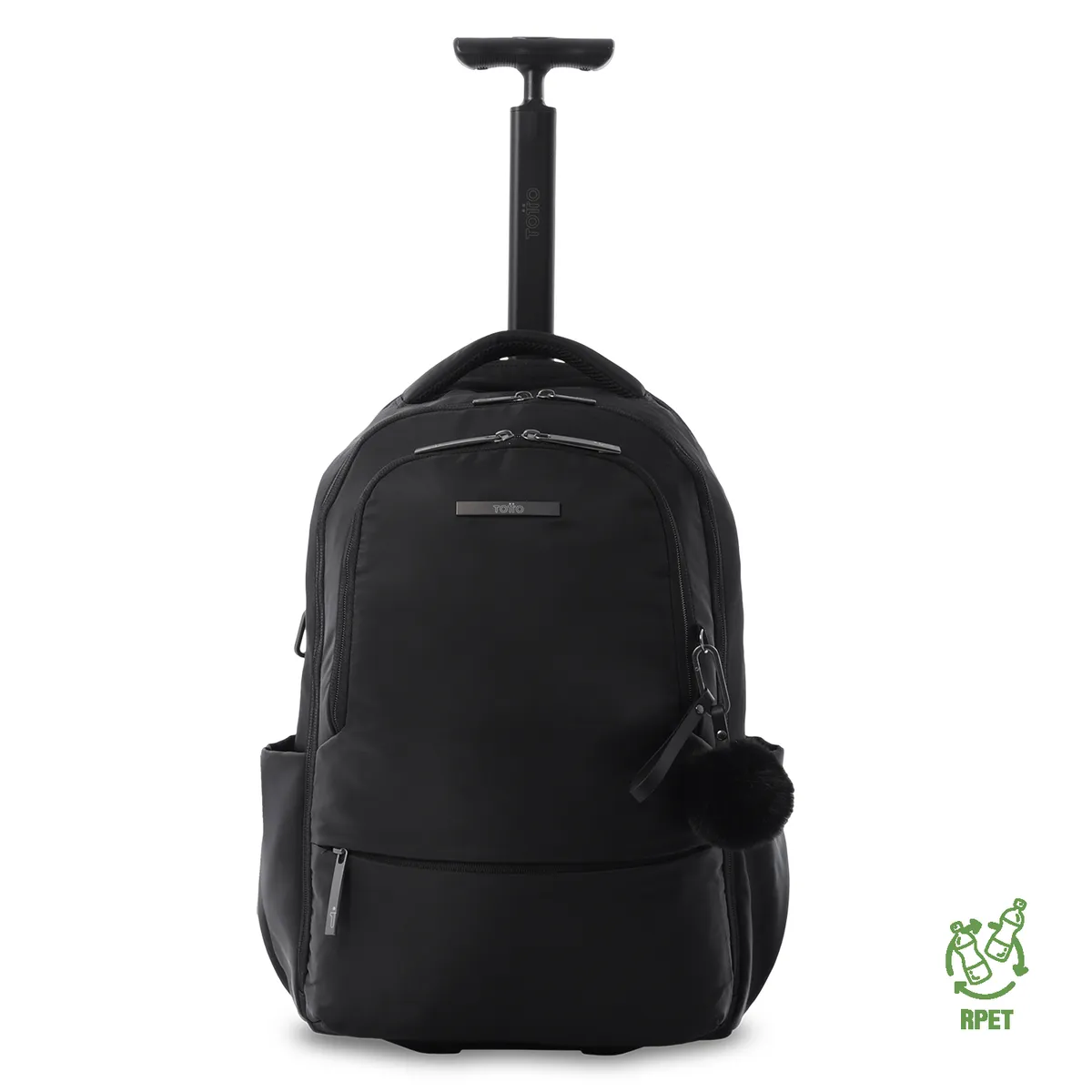 TOTTO - Mochila con Ruedas Viaje Trolley Mediana Negra Totto