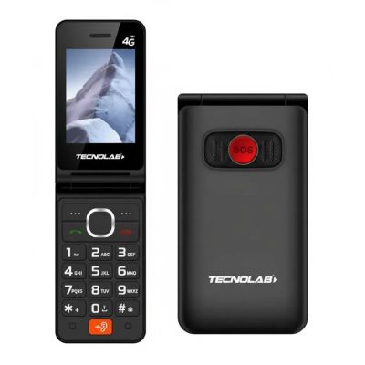 Tecnolab Teléfono Celular Senior 4G Tipo Almeja Flip Botón