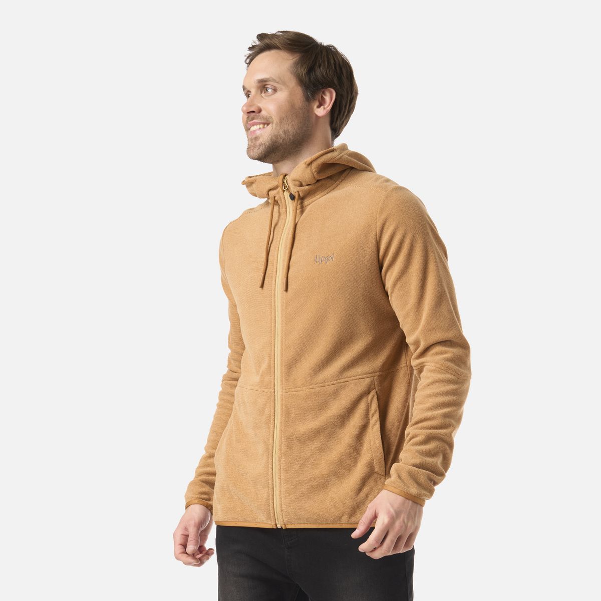 LIPPI - Polar Hombre Stripes Nano-F Full Zip Hoody Camel Lippi