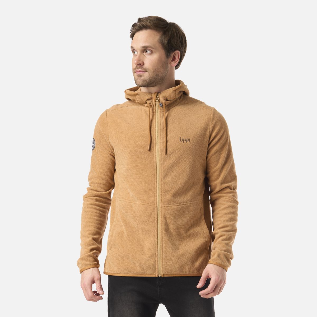 LIPPI - Polar Hombre Stripes Nano-F Full Zip Hoody Camel Lippi