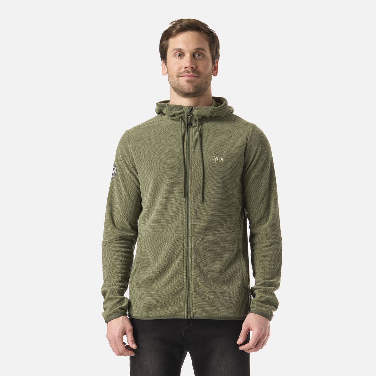 LIPPI - Polar Hombre Stripes Nano-F Full Zip Hoody Verde Musgo Lippi