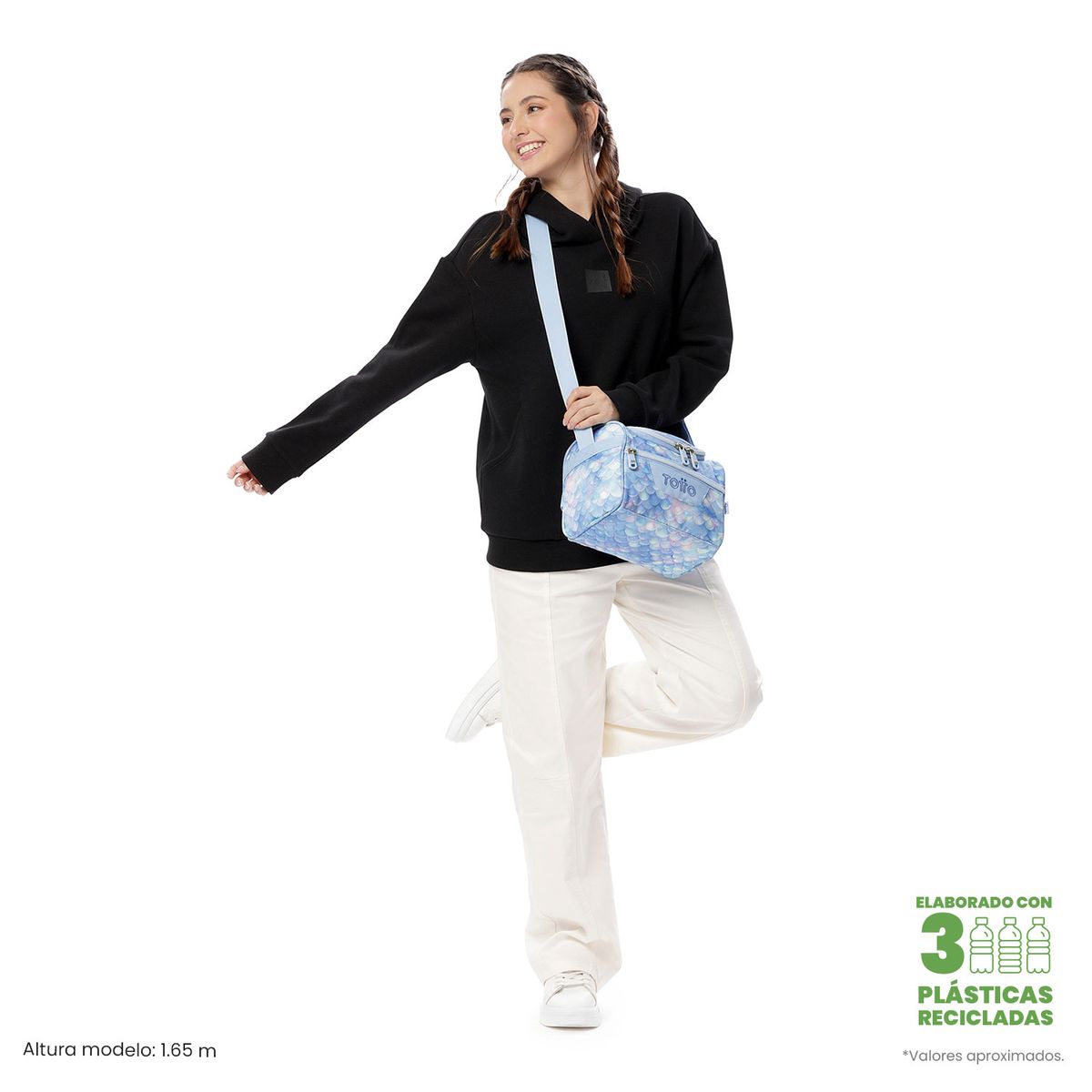 TOTTO - Lonchera Térmica Mujer Pizarra Mediana Azul Totto