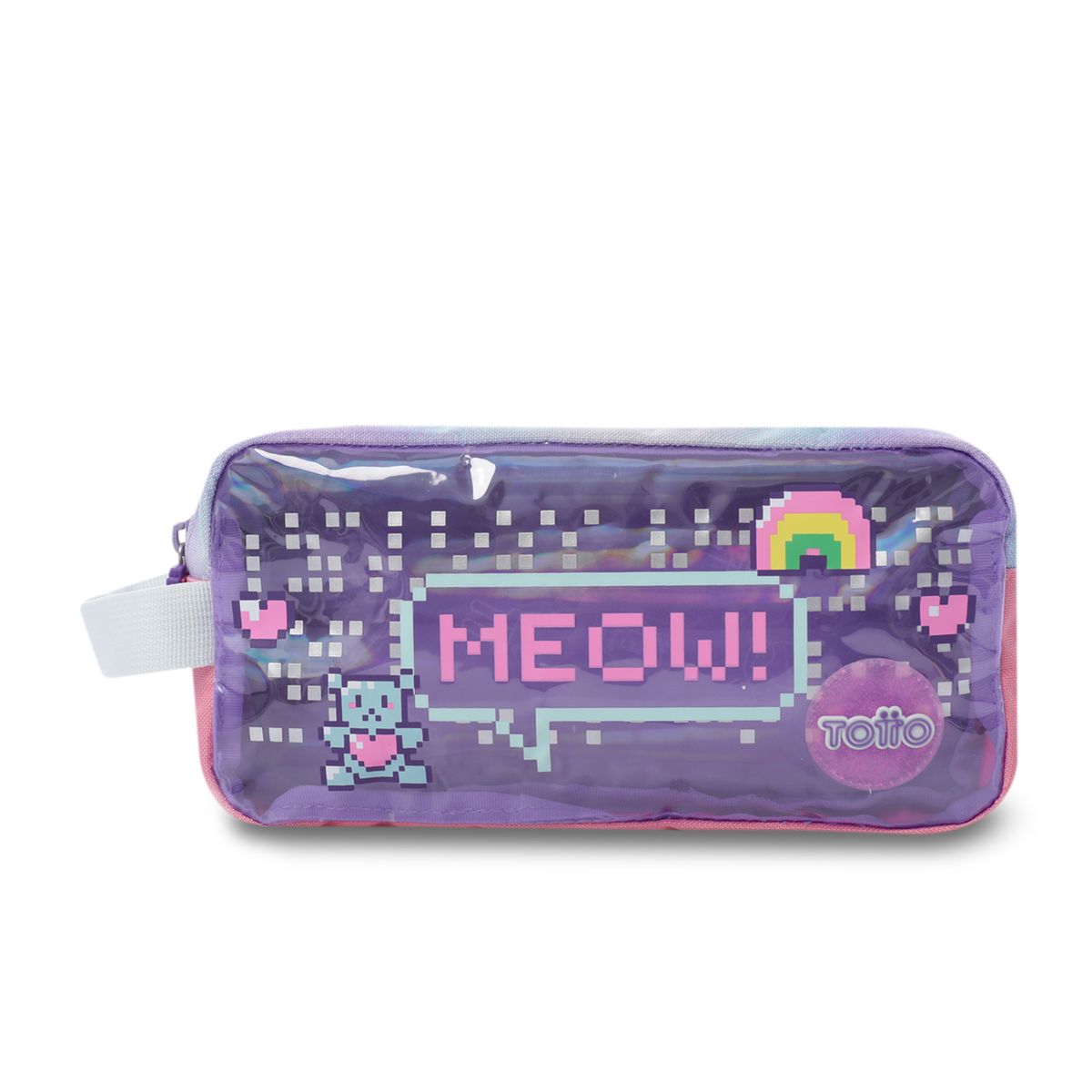 TOTTO - Estuche escolar niña 2 cuerpos Andy Cat Grande Morado Totto
