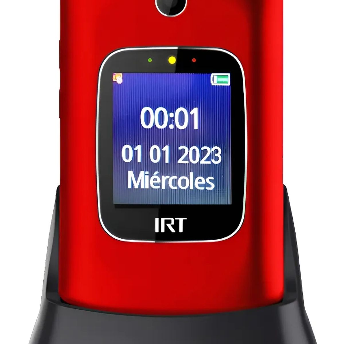 IRT - Teléfono IRT Senior Phone 4G  Simple Liberado Dual SIM y Batería Duradera Rojo