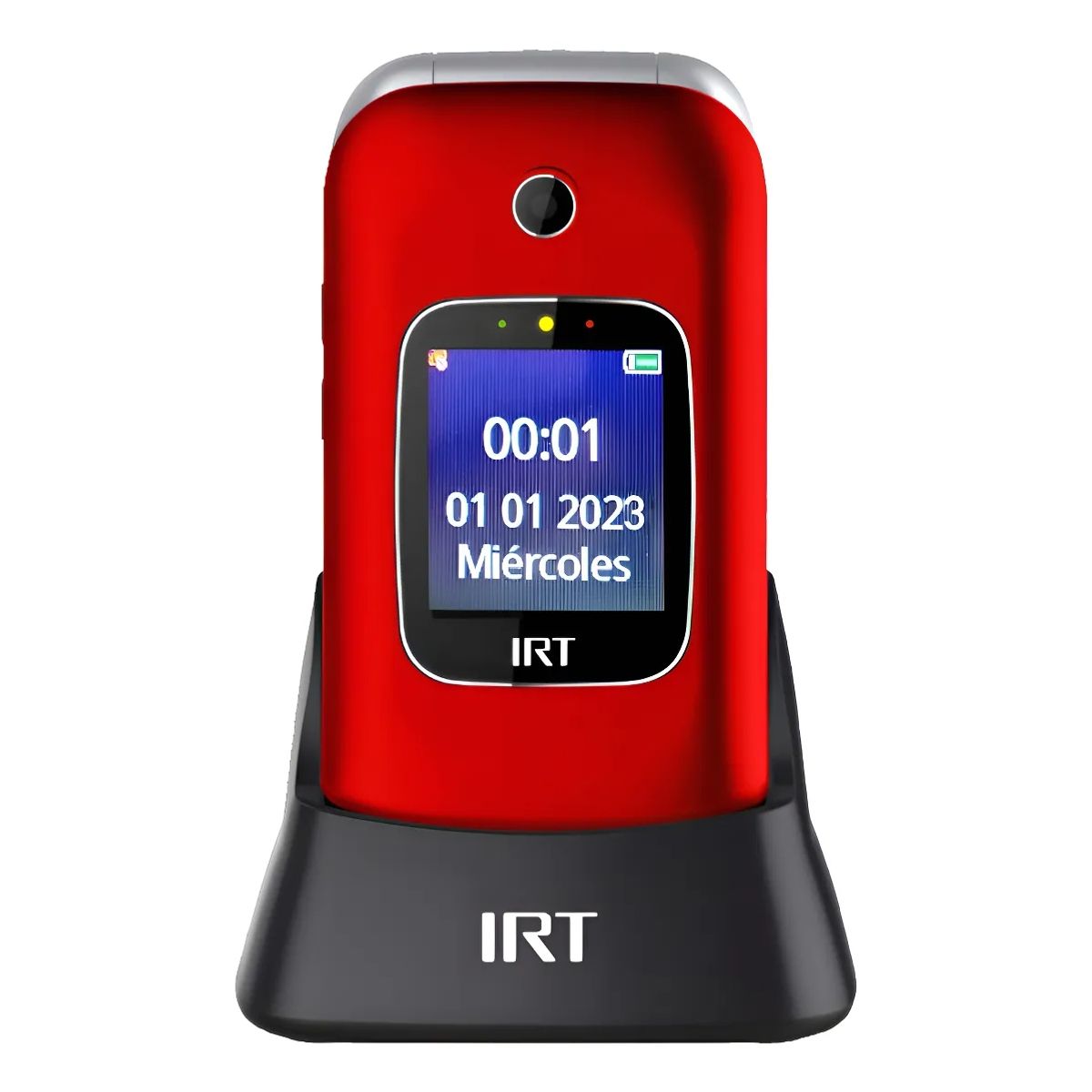 IRT - Teléfono IRT Senior Phone 4G  Simple Liberado Dual SIM y Batería Duradera Rojo