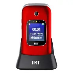 IRT - Teléfono Senior Phone 4G Simple Liberado Dual SIM y Batería Duradera Rojo