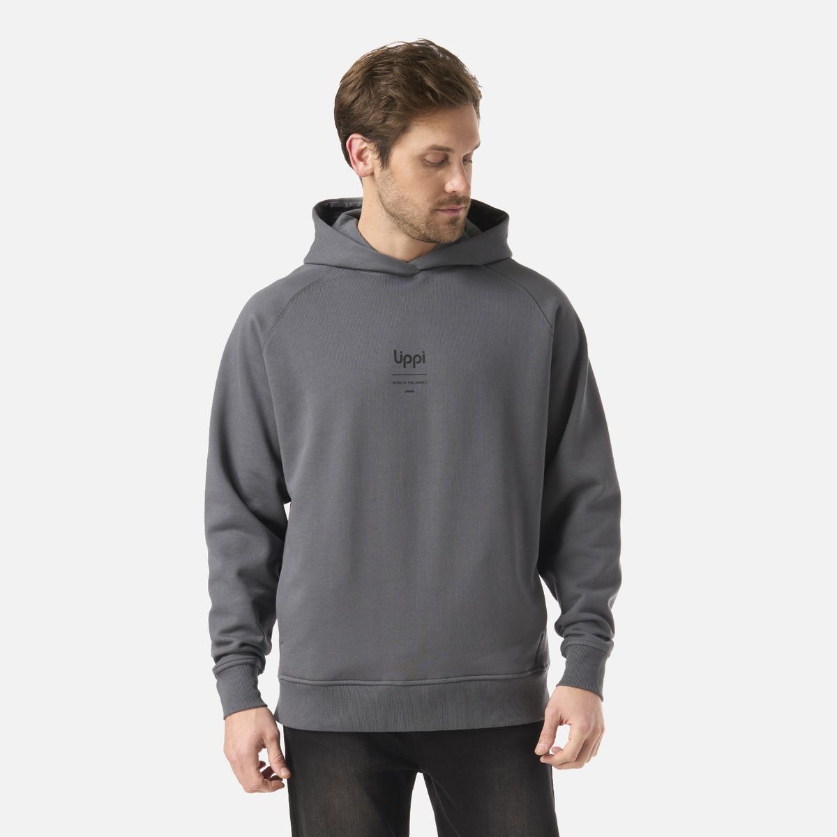 LIPPI - Polerón Hombre Ulmo Hoody Sweatshirt Gris Medio Lippi