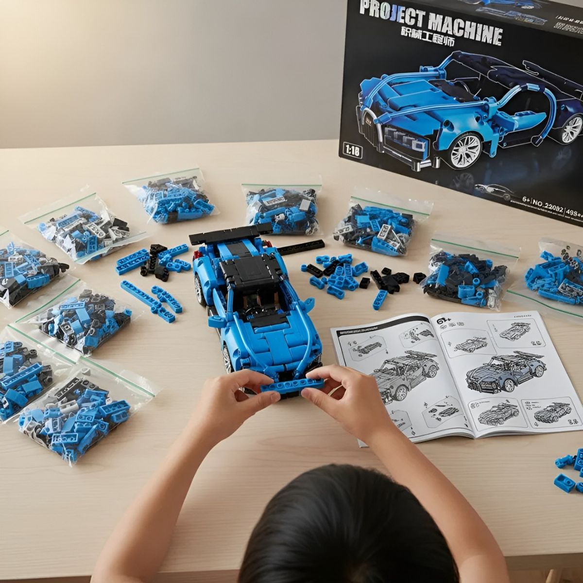 HOMEBRANDT - Auto Bloques Construcción Bugatti 482p Armable Juguete Niños